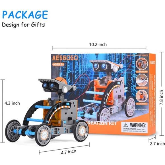 STEM Projects 12-in-1 Creation Solar Robot Kit,Science Experiments Toys Gifts - Picture 7 of 7